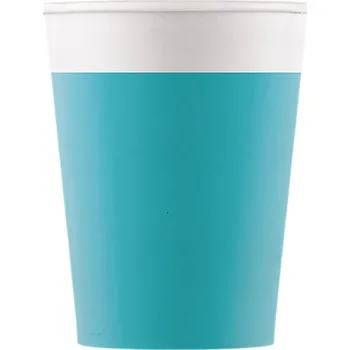 Party nádobí KELÍMKY PAPÍROVÉ TYRKYSOVÉ NAROZENINY 200 ML 8 KS