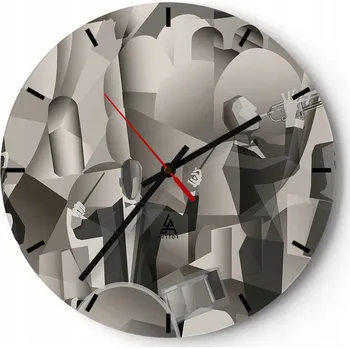 Hodiny Nástěnné hodiny do kuchyně 30x30 Abstrakce Skleněné hodiny do obýváku Tiché