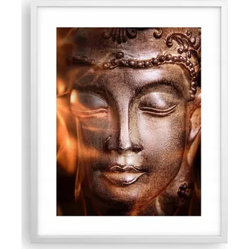 Obraz Obraz plakát na zeď v bílém rámu 40x50 Buddha foto plakáty do obýváku