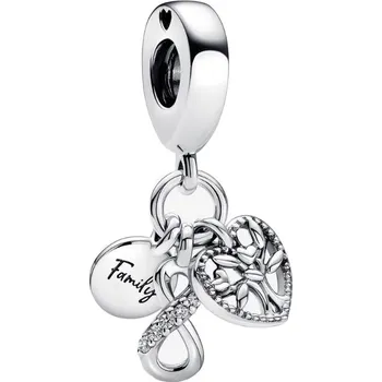 Přívěsek Přívěsek na náramky Simply Me stříbro 925 se zirkonem Rodina navždy