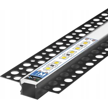 LED osvětlení LED hliníkový profil 10mm pro sádrokarton, obklady, dlaždice, glazuru 1m + kryt