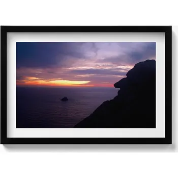 Obraz Dekorativní nástěnný obraz v černém rámu do pokoje Kamenná hlava 60x40 cm