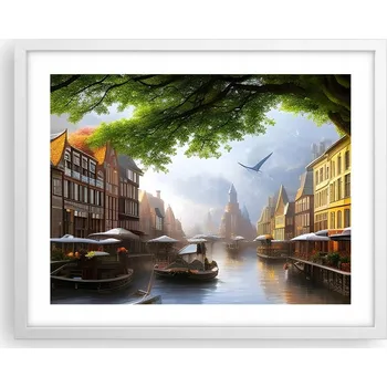 Obraz Obraz plakát na zeď v bílém rámu 50x40 staré město foto do obýváku