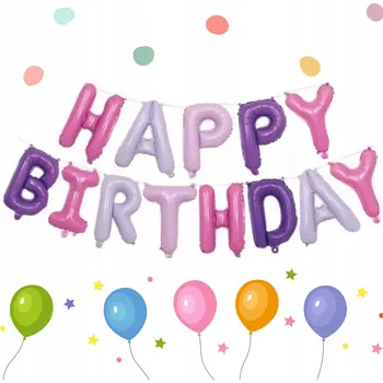 Balónek Balónky písmena Happy Birthday dekorace na narozeninovou oslavu sada balónků