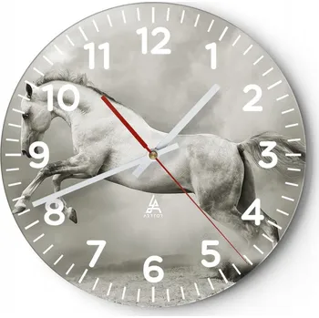 Hodiny Nástěnné hodiny do obýváku 40x40 Zvířata Kulatý Skleněné hodiny Loft Tiché