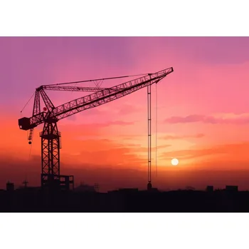 Plakát Plakát Večerní klima na stavbě bez rámu 42 x 29,7 cm