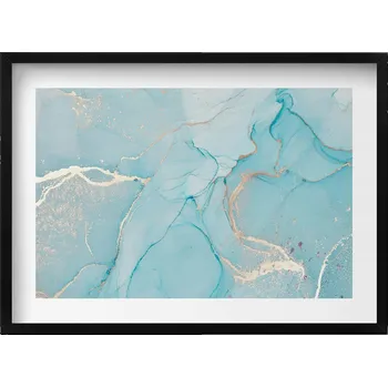 Obraz Dekorativní nástěnný obraz s grafikou v černém rámu Abstrakce kámen 70x50 cm