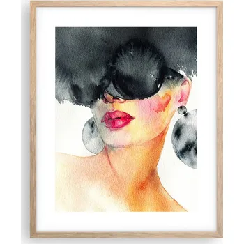 Obraz Obraz plakát na zeď v rámu světlý dub 40x50 žena plakáty do obýváku