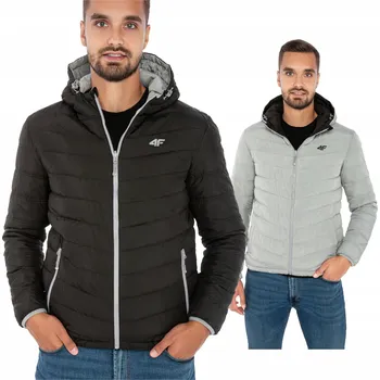 Moto bunda 4F pánská prošívaná bunda s kapucí 4FWAW23TDJAM434 velikost XL