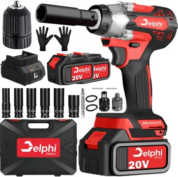 Rázový utahovák Delphi tools 20V bezkartáčový 350 Nm 1/2'' 2x akumulátor