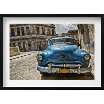 Obraz Dekorativní nástěnný obraz v černém rámu Klasické veterán auto 70x50 cm