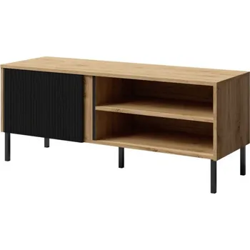 Televizní stolek Nábytek PEGAS s.r.o. Tv komoda Michel R7, dub/černé lamely