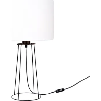 Lampička NOČNÍ LAMPA STOLNÍ KOVOVÁ OZDOBNÁ STÍNIDLO Bílá E27 LED DRÁT LOFT