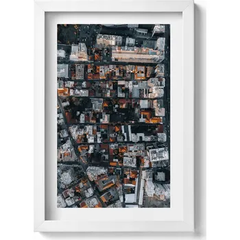 Obraz Dekorativní obraz v bílém rámu do obýváku Pohled shora Limassol Kypr 20x30 cm