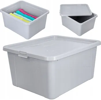 Úložný box Nádoba Cadro plastová šedá 20 l s víkem