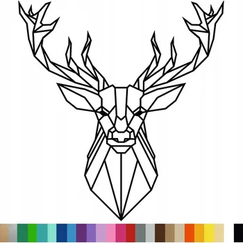 Obraz Samolepka na stěnu JELEN GEOMETRICKÝ VZOR 94x101