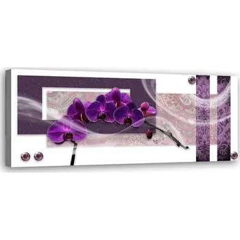 Obraz OBRAZ DO OBÝVÁKU Purpurová orchidej NA PLÁTNĚ 120x40