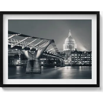 Obraz Dekorativní obraz v rámu do obýváku Černobílá krajina města 80x60 cm