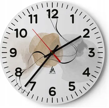 Hodiny Kuchyňské nástěnné hodiny 30x30 Abstrakce Moderní skleněné hodiny Tiché