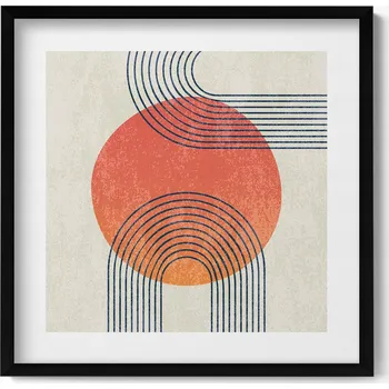 Obraz Dekorativní nástěnný obraz do pokoje Moderní umění linie a kruh 50x50 cm