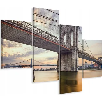 Obraz Obraz Čtyřdílný MOST Brooklynský Město 3D 80x50