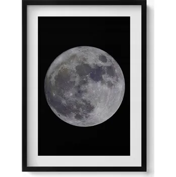 Obraz Obraz v černém rámu na zeď Úplněk měsíce na černé obloze 50x70 cm