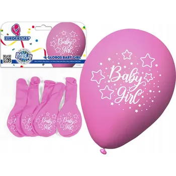 Balónek Růžové Balónky "Baby Girl" 6 Ks