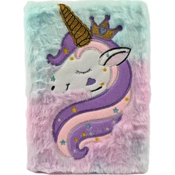 Zápisník JEDNOROŽEC DENÍK CHLUPATÝ NOTES PLYŠOVÁ OBÁLKA A5