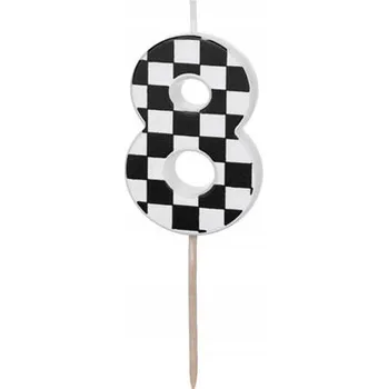 Narozeninová svíčka Číslice 8, 5,5 cm, mix barev