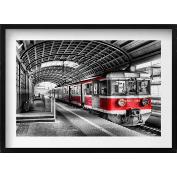 Obraz Dekorativní obraz v rámu na zeď do obýváku Staré nádraží 70x50 cm