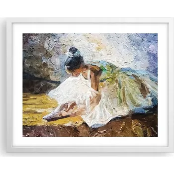 Obraz Obraz plakát na zeď v bílém rámu 50x40 baletka foto do obýváku