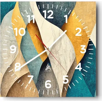 Hodiny Kuchyňské nástěnné hodiny 30x30 Abstrakce Skleněné hodiny do obýváku Moderní Tiché