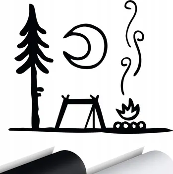 Samolepicí dekorace na vozidlo SAMOLEPKA na auto CAMPING STAN OHNIŠTĚ 15x12