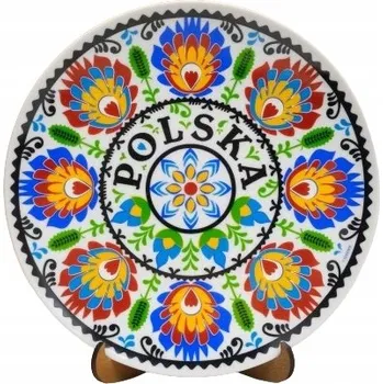 Talíř Talíř 20 cm Polský suvenýr keramický s motivem Łowicki dekorativní POL-MT-153