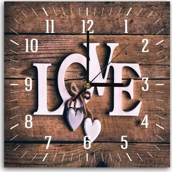 Hodiny Moderní dřevěné HODINY nástěnné s OBRAZEM 50x50 cm