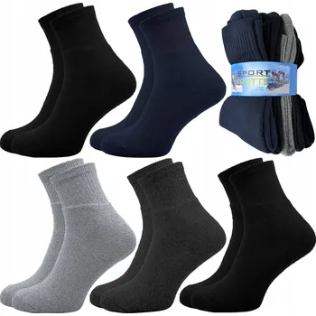 Pánské ponožky 5x PÁNSKÉ PONOŽKY FROTÉ BAVLNĚNÉ POLSKÉ 41-43