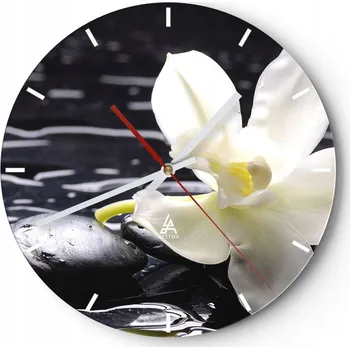 Hodiny Nástěnné hodiny do kuchyně 30x30 Květiny Skleněné hodiny do obýváku Loft Tiché