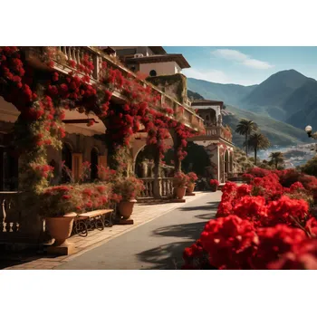 Plakát Plakát Červená idyla bez rámu 42 x 29,7 cm