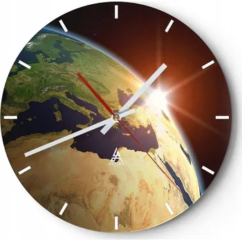 Hodiny Nástěnné hodiny do kuchyně 30x30 Kosmos Skleněné hodiny do obýváku Loft Tiché