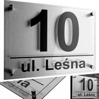 Obraz Adresní štítek hliníkový stříbrný 32x22 cm 3 mm