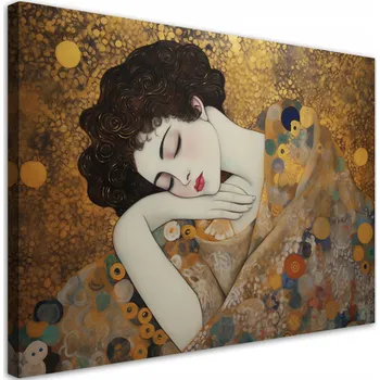 Obraz OBRAZ Ženská tvář - G. Klimt NA PLÁTNĚ 60x40
