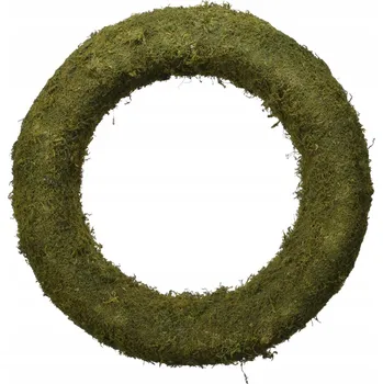 Věnec Přírodní zelený věnec z mechu k dekoraci, průměr 30 cm