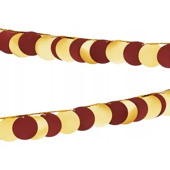 Metalická girlanda Kolečka, mix barev, 2,2 m GL34 bordó-zlatá