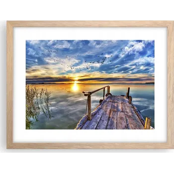 Obraz Obraz plakát v rámu světlý dub do obýváku 40x30 krajina foto na zeď