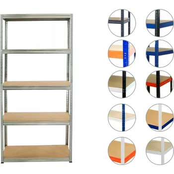 Dílenský regál Kovový regál pozink garážový skladový regál HELIOS 180x090x30 5x350 kg