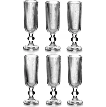 Sklenice Skleničky na šampaňské , skleničky na bílé víno, skleničky na červené víno Affek Design Elise Stripe bezbarvé 185ml 6 ks