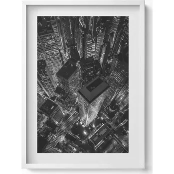 Obraz Dekorativní nástěnný obraz s grafikou Velkoměsto v noci z ptačí perspektivy 50x70 cm