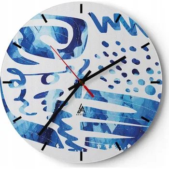 Hodiny Nástěnné hodiny do kuchyně 30x30 Boho Skleněné hodiny do obýváku Loft Tiché