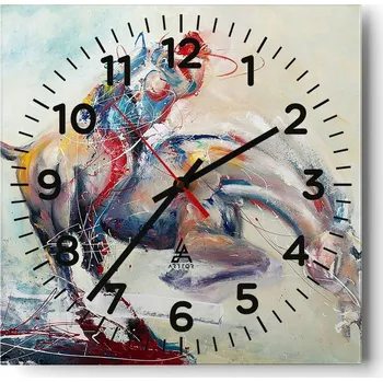 Hodiny Nástěnné hodiny do obýváku 40x40 Zvířata Bezhluczne Skleněné hodiny Tiché