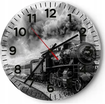 Hodiny Kuchyňské nástěnné hodiny 30x30 Kolej Moderní skleněné hodiny do obýváku Tiché